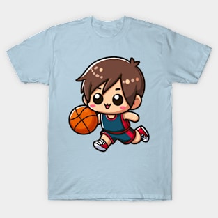 Kawaii Boy Basketball Player T-Shirt